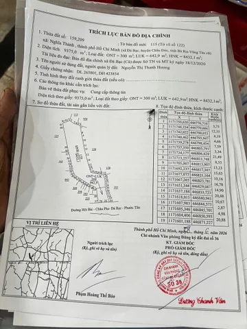Bán Đất 9300m2 có sẵn 300 m2 thổ cư giá 36 tỷ tại Đường Bình Ba - Đá Bạc Xã Đá Bạc Huyện Châu Đức Bà Rịa - Vũng Tàu
