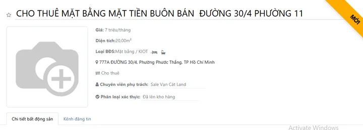 Cho thuê Mặt bằng kinh doanh 20m2 giá 7 triệu tại - Chọn - Phường 11 Thành phố Vũng Tàu Bà Rịa - Vũng Tàu