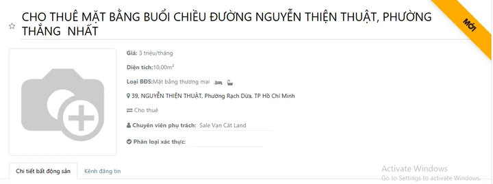 Cho thuê Mặt bằng kinh doanh 10m2 giá 3 triệu tại - Chọn - Phường Thắng Nhất Thành phố Vũng Tàu Bà Rịa - Vũng Tàu