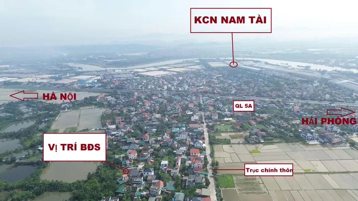 Đất 135m2 full thổ cư giá 470 triệu. Ngay gần QL 5A, KCN Nam Tài, Sẵn sổ.