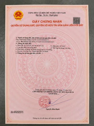 Bán Đất 221.9m2 có sẵn 221.9 m2 thổ cư giá 6.66 tỷ tại Đường Giồng Ao - Chọn - Xã Cần Giờ TP. Hồ Chí Minh