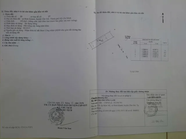 Bán Đất 107m2 có sẵn 107 m2 thổ cư giá 3.5 tỷ tại Xã Bình Khánh Huyện Cần Giờ TP. Hồ Chí Minh