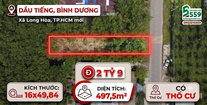 Chính chủ cần bán đất mặt tiền 10m có thổ tại Xã Long Hòa, TP. Hồ Chí Minh mới