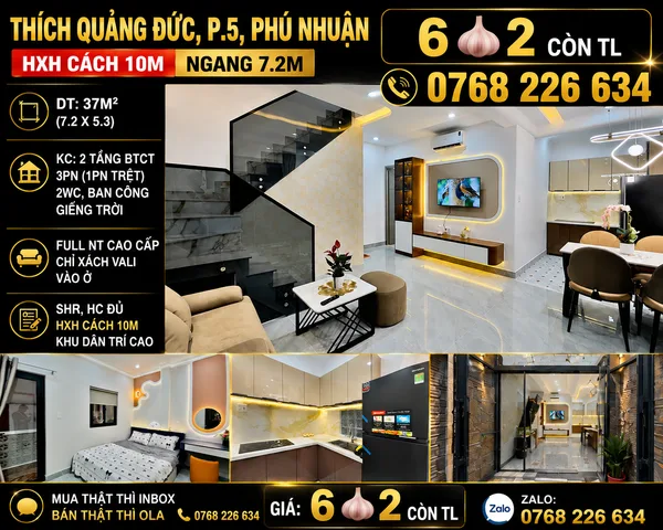 Bán Nhà riêng 37m2 có sẵn 37 m2 thổ cư giá 6.2 tỷ tại - Chọn - Phường 05 Quận Phú Nhuận TP. Hồ Chí Minh