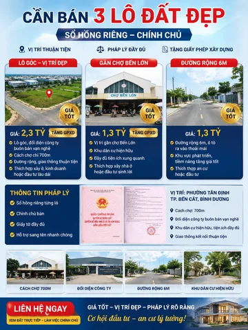 Bán Đất 120m2 có sẵn 95 m2 thổ cư giá 2.3 tỷ tại - Chọn - Phường Tân Định Thị xã Bến Cát Bình Dương