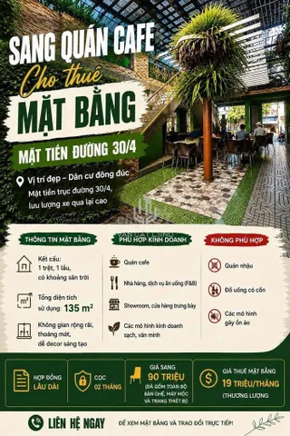 💎 SANG QUÁN CAFE / CHO THUÊ MẶT BẰNG KINH DOANH MẶT TIỀN 30/4 – P.11, VŨNG TÀU 💎
