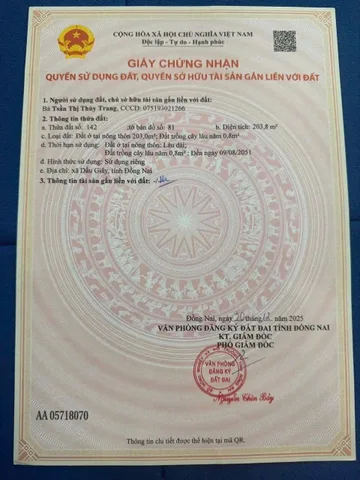 CẦN BÁN LÔ ĐẤT FULL THỔ CƯ GIÁ 340 TRIỆU