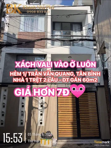 🏠 XÁCH VALI VÀO Ở - NHÀ 1 TRỆT 2 LẦU - DT GẦN 60m2 - HẺM 1/ TRẦN VĂN QUANG, TÂN BÌNH 💕💕