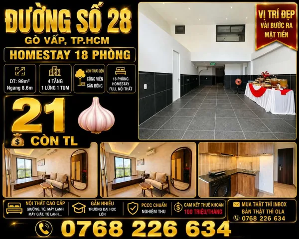 Bán Nhà riêng 99m2 có sẵn 99 m2 thổ cư giá 21 tỷ tại Đường số 28 Phường 6 Quận Gò Vấp TP. Hồ Chí Minh