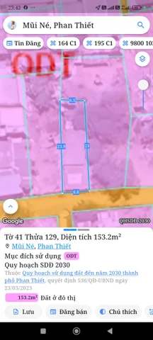 Bán Đất 154m2 thổ cư giá 2.2 tỷ tại Phường Mũi Né Thành phố Phan Thiết Bình Thuận