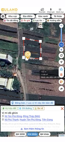 Bán Đất 1340m2 giá 1.2 tỷ tại Xã Phú Thạnh Huyện Tân Phú Đông Tiền Giang