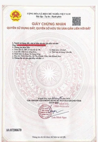 Khánh Nam 112m2 full thổ
💰💰 Chỉ 145 triệu 
Đường betong chuẩn bị đổ nhựa, khu dân cư, về trung tâm thị trấn gần 
📲📲