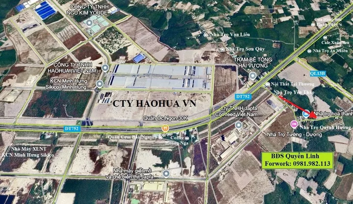 Cặp 500m2 sát bên nhiều dãy trọ full phòng - Đường nhựa lớn - Gía 580tr - Đất sát KCN Minh Hưng - Chơn Thành - Bình Phước