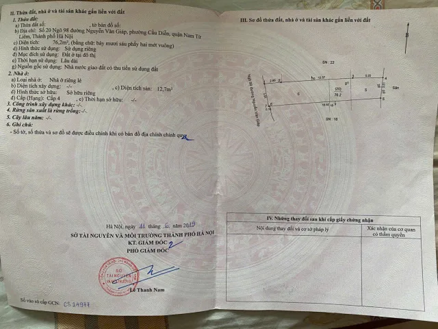 BÁN ĐẤT KÈM NHÀ 2 MẶT THOÁNG NGÕ 98 NGUYỄN VĂN GIÁP – CẦU DIỄN – NAM TỪ LIÊM