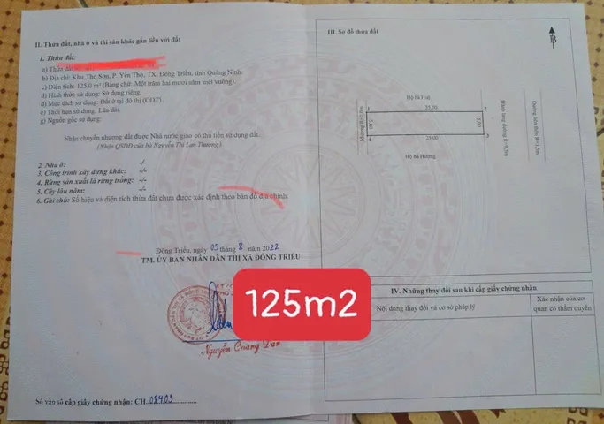 2 Lô Đất Khu Thọ Sơn - Yên Thọ Cũ ( đất hướng Đông )