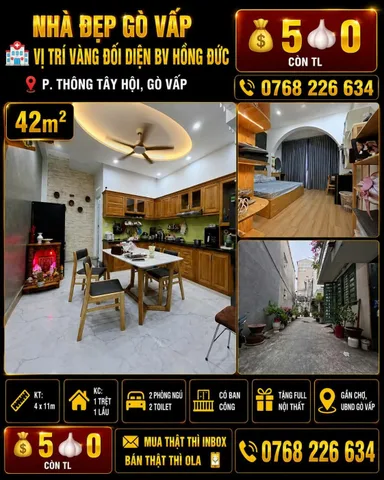 Bán Nhà riêng 44m2 có sẵn 42 m2 thổ cư giá 5 tỷ tại - Chọn - Phường 17 Quận Gò Vấp TP. Hồ Chí Minh