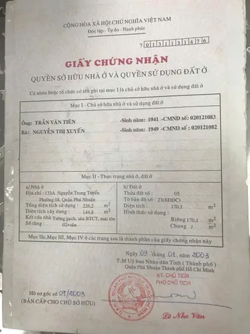 Bán Nhà Mặt Tiền 133 Nguyễn Trọng Tuyển, Phường 8, Quận Phú Nhuận