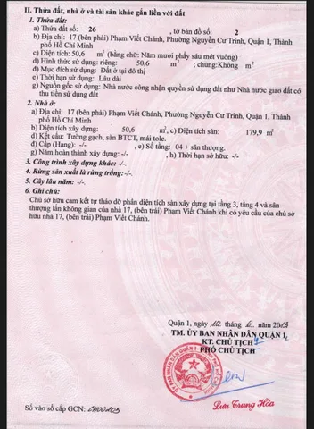 Bán Nhà Mặt Tiền 17 Phạm Viết Chánh, Nguyễn Cư Trinh, Quận 1