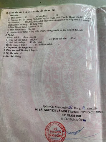 Bán Nhà Mặt Tiền 141 Lê Quang Định, Phường 14, Quận Bình Thạnh