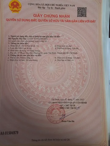 Bán Nhà Mặt Tiền 43 Phạm Văn Hai, P.1, Tân Bình