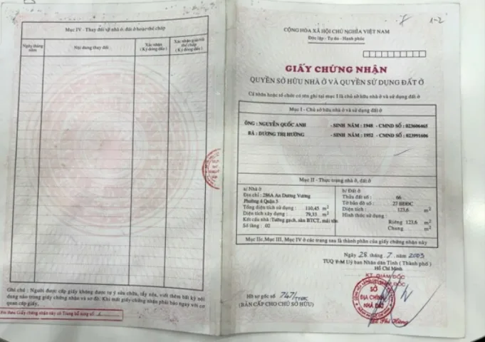 Bán Nhà Mặt Tiền 286A An Dương Vương, Phường 4, Quận 5