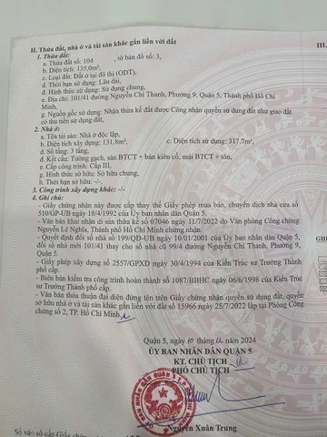 Bán Nhà Hẻm 101/41 Nguyễn Chí Thanh, P.9, Q.5