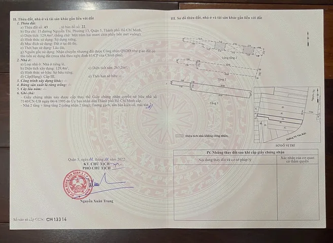 Bán Nhà Mặt Tiền 15 Nguyễn Thi, P.13, Q.5