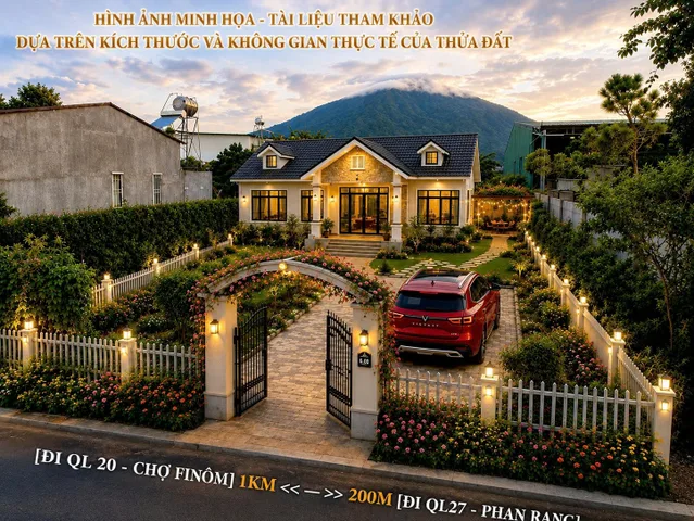Bán Đất 344m2 có sẵn 100 m2 thổ cư giá 1.4 tỷ Gần Chơ Finôm Đức Trọng