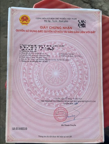 Cần bán lô đất trung lập thượng 2mt 538m2 có 45m2 thổ cư, giá bằng giá ngân hàng cho vay