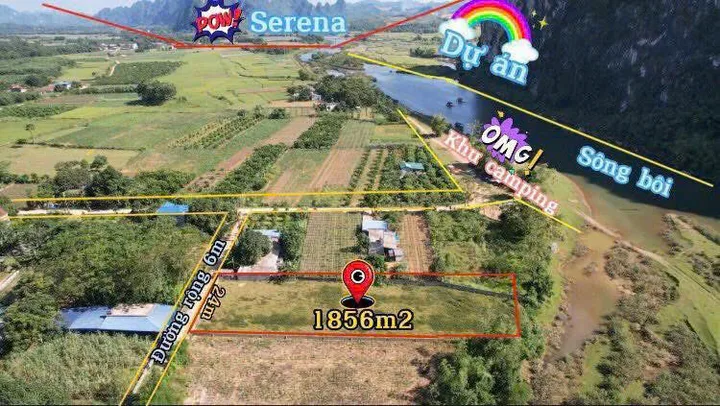 Bán Đất 1856m2 có sẵn 1100 m2 thổ cư giáp Serena resrot tại Huyện Kim Bôi Hòa Bình