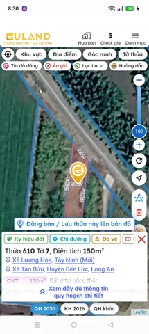 Bán Đất 1600m2 có sẵn 150 m2 thổ cư giá 3.8 tỷ tại Xã Tân Bửu Huyện Bến Lức Long An
