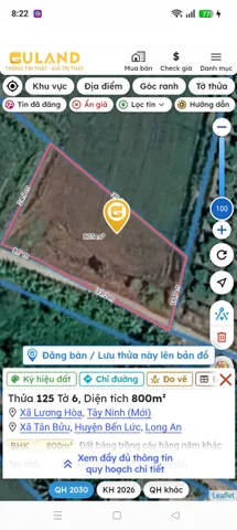 Bán Đất 4100m2 có sẵn 5 m2 thổ cư giá 7 tỷ tại Xã Tân Bửu Huyện Bến Lức Long An