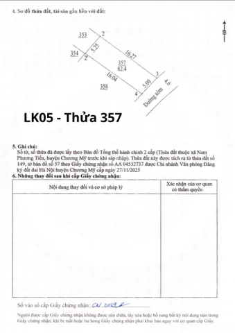 Bán đất Nam Phương Tiến Chương Mỹ 83m2 full thổ cư, ngõ thông ô tô tránh, chỉ 1.4 tỷ