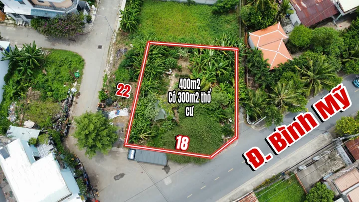 Bán Đất 400m2 có sẵn 300 m2 thổ cư giá 12 tỷ tại Xã Bình Mỹ Huyện Củ Chi TP. Hồ Chí Minh