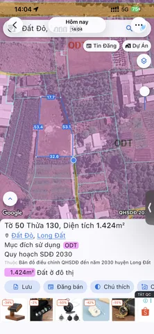 Bán Đất 1424m2 có sẵn 300 m2 thổ cư giá 2.6 tỷ tại Đường Huyện Đất Đỏ Thị trấn Đất Đỏ Huyện Đất Đỏ Bà Rịa - Vũng Tàu