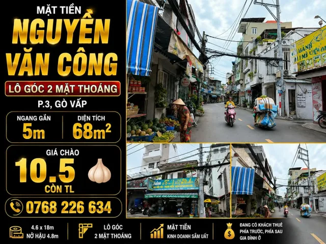 Bán Nhà riêng 85m2 có sẵn 68 m2 thổ cư giá 10.5 tỷ tại - Chọn - Phường 03 Quận Gò Vấp TP. Hồ Chí Minh