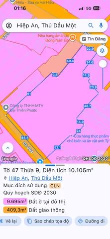 Bán Đất 10105m2 có sẵn 2644 m2 thổ cư giá 499 tỷ tại Phường Hiệp An Thành phố Thủ Dầu Một Bình Dương