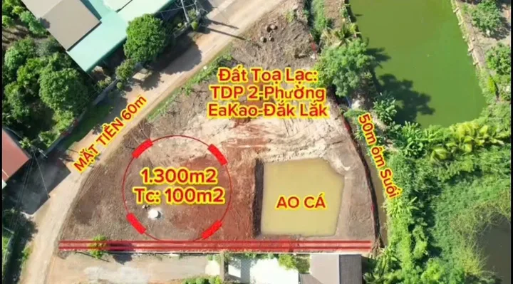 Bán Đất 1300m2 có sẵn 100 m2 thổ cư giá 3.9 tỷ tại - Chọn - Xã Ea Kao Thành phố Buôn Ma Thuột Đắk Lắk