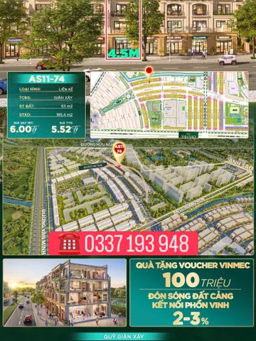 Bán căn liền kề 63m2 AS11-74 khu Ánh Sao Vinhomes Dương Kinh Hải Phòng.