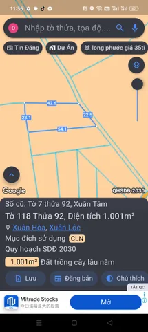 Bán Đất 1000m2 giá 260 triệu tại - Chọn - Xã Xuân Tâm Huyện Xuân Lộc Đồng Nai