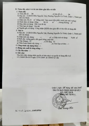 Bán Nhà Hẻm 212B/D14Bis Nguyễn Trãi, Nguyễn Cư Trinh, Quận 1