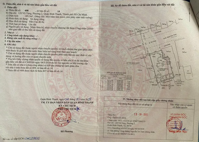 Bán Nhà Mặt Tiền 120 VŨ TÙNG, P2, Bình Thạnh