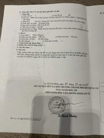 Bán Nhà Hẻm 189B/A30 Cống Quỳnh, Phường Nguyễn Cư Trinh, Quận 1