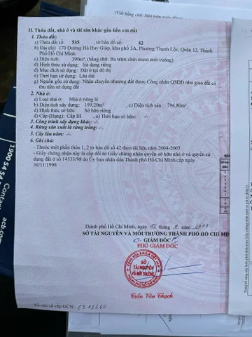 Bán Nhà Mặt Tiền 170 HÀ HUY GIÁP , P.Thạnh Lộc, Quận 12