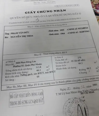 Bán Nhà Mặt Tiền 66B Phan Đăng Lưu, Phường 5, Phú Nhuận