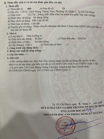 Bán Nhà Hẻm 134/1C Cách mạng tháng 8, P10, Q3