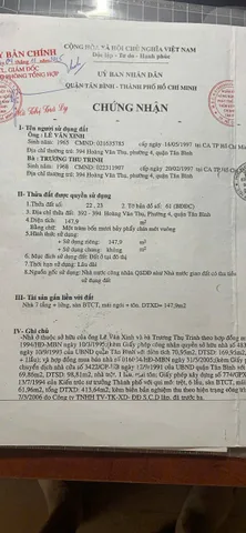 Bán Nhà Mặt Tiền 392-394 Hoàng Văn Thụ, Phường 4, Tân Bình