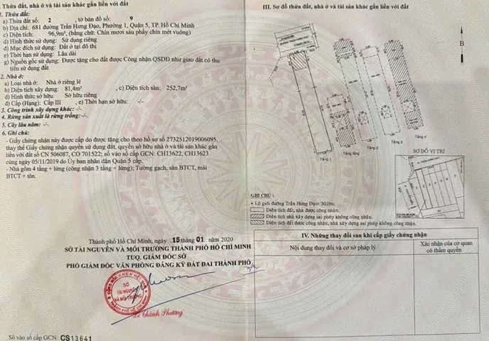 Bán Nhà Mặt Tiền 681 Trần Hưng Đạo, P1, Q5