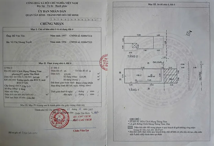 Bán Nhà Mặt Tiền 1033 Cách Mạng Tháng 8, Phường 7, Quận Tân Bình