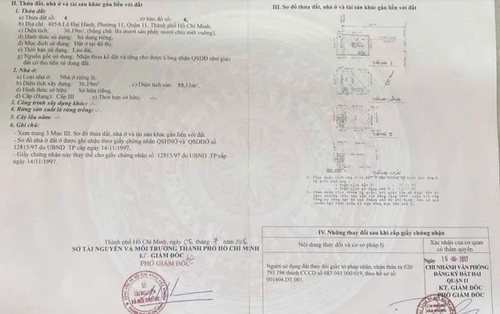Bán Nhà Mặt Tiền 403A-405A Lê Đại Hành, P11, Q11